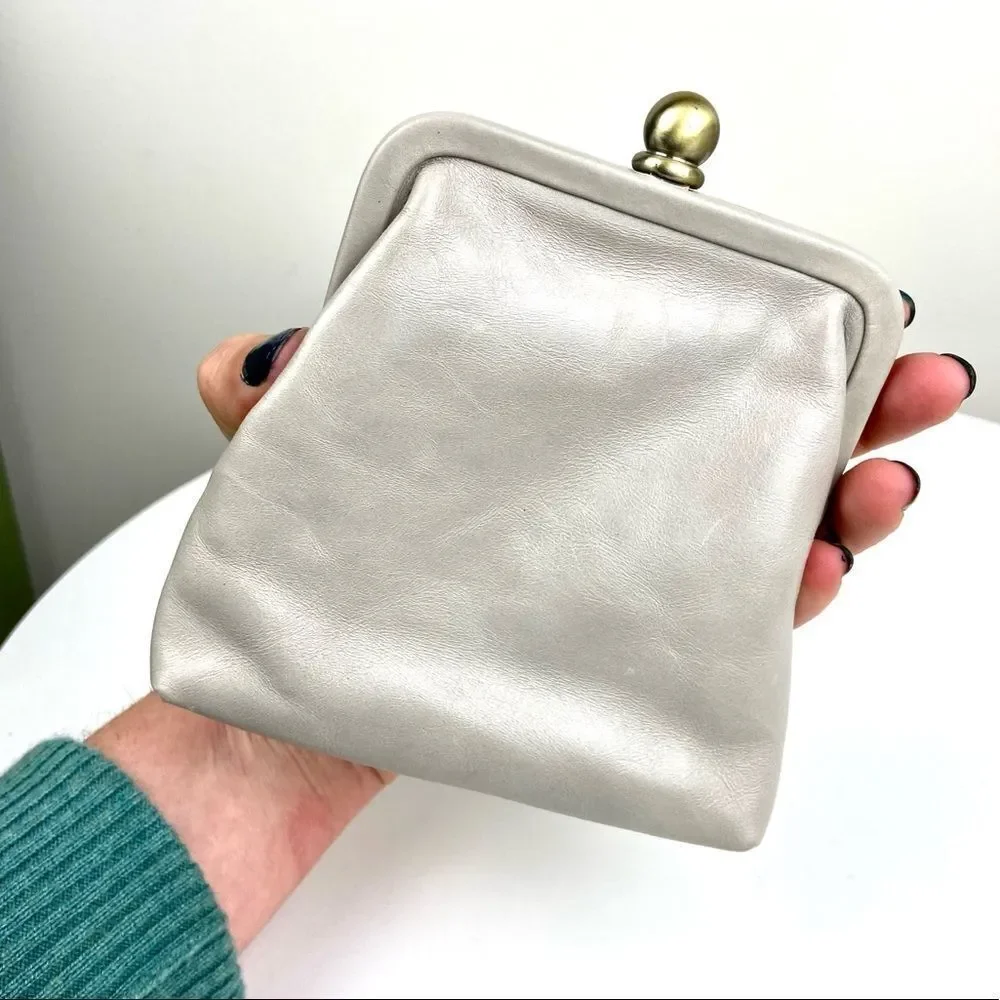 Vintage Hobo The Original Mini Ecru/Beige Leather Handbag with Chain
